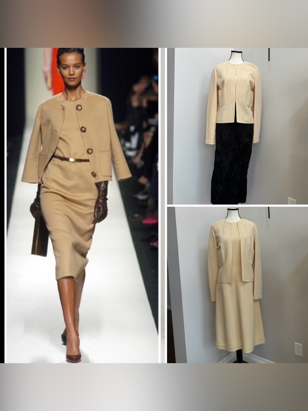 Vintage CELINE Wool Jacket And Dress Size FR 38